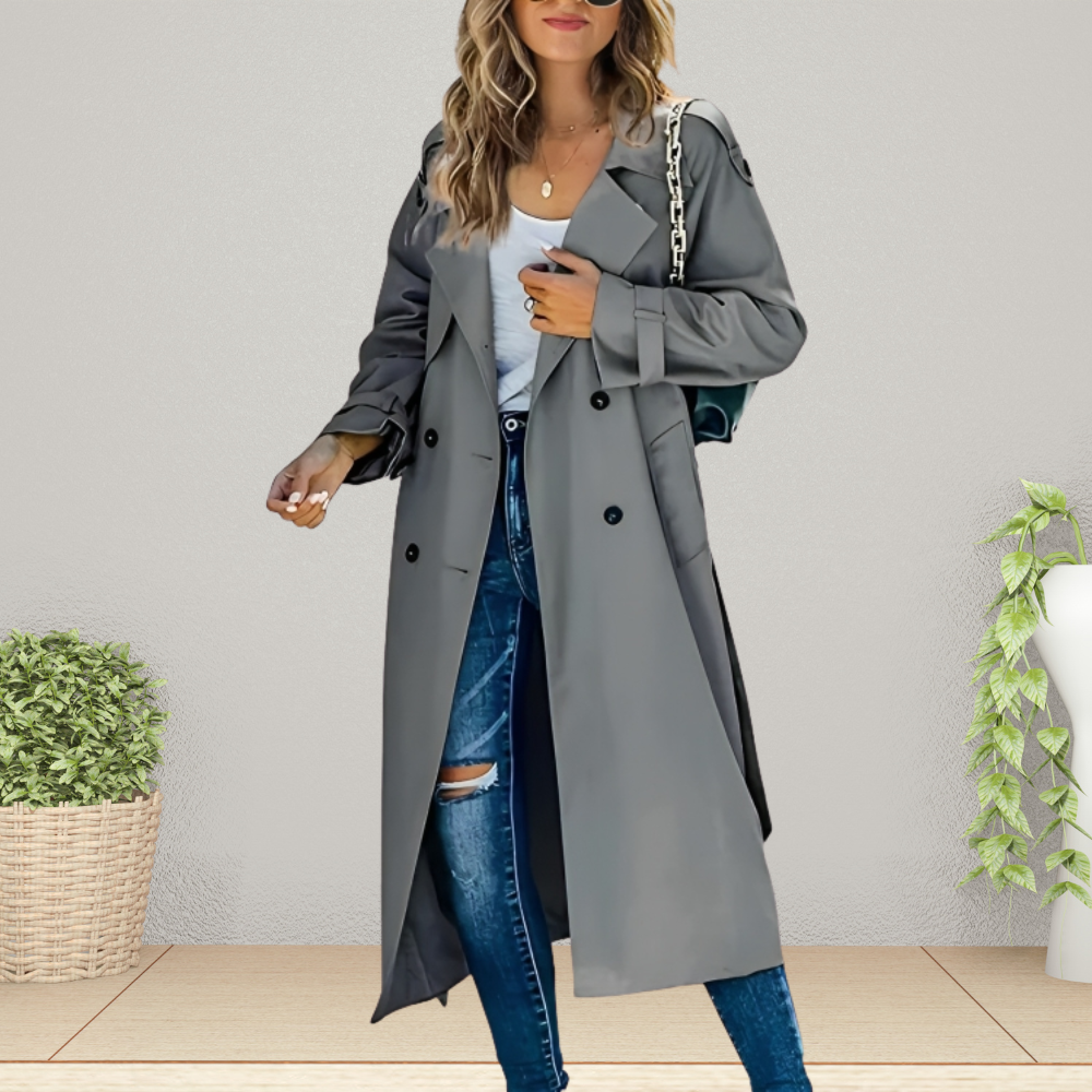Maja | Trenchcoat til damer med dobbeltradet krave
