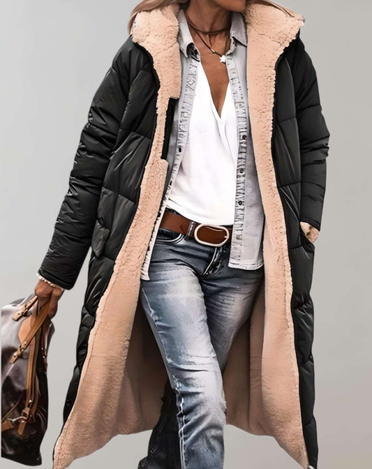 Astrid | Lang Vinter Trenchcoat Med Fleecefor Til Kvinder