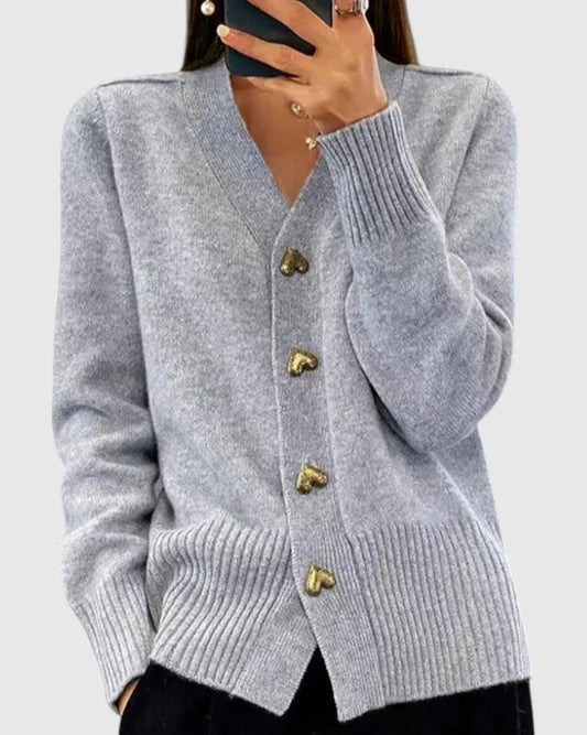 Lille | Women's Heart Button Soft Drape Cardigan
