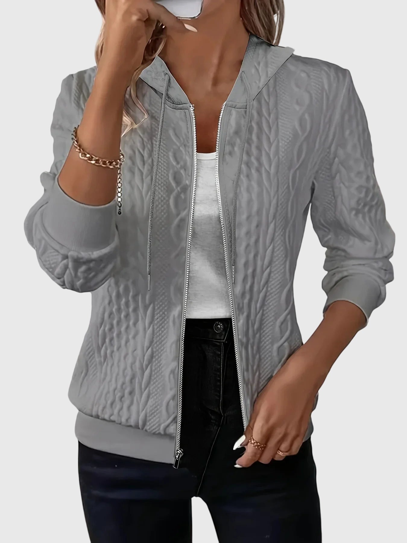 Lena | Women's Minimalist Zip-Up Casual Hoodie