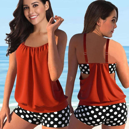 Abigail | Racerback-tankini-bikinisæt med blomster til kvinder
