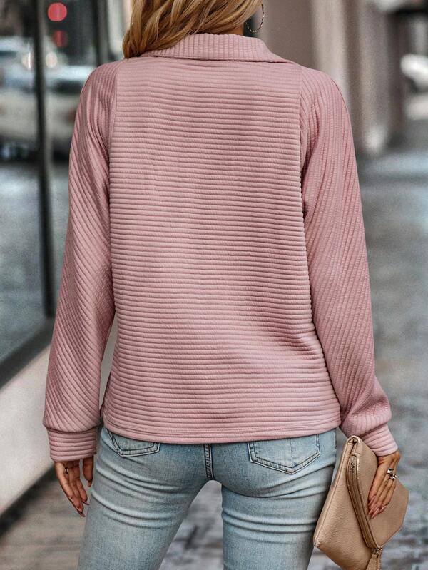 Evangeline | Elegant Sweater til Kvinder med V-hals og Lynlåsdetalje
