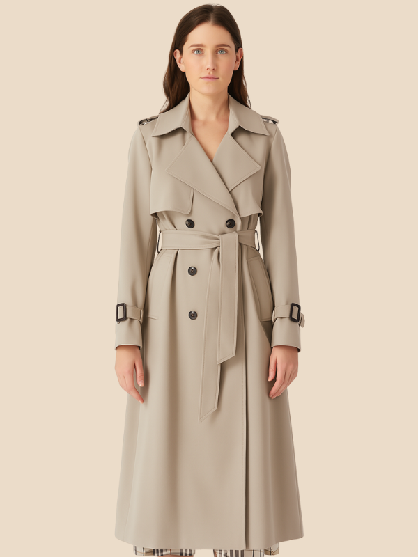 Astrid | Klassisk dobbeltradet trenchcoat til kvinder