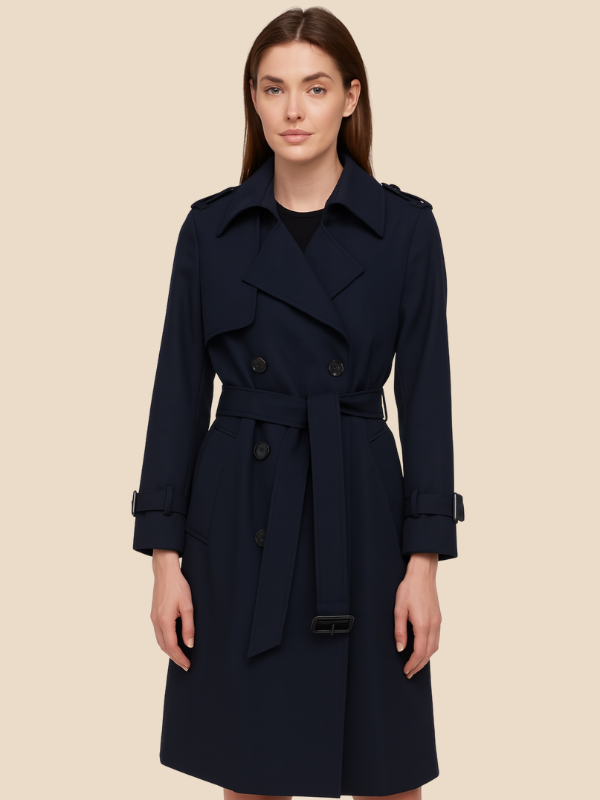 Astrid | Klassisk dobbeltradet trenchcoat til kvinder