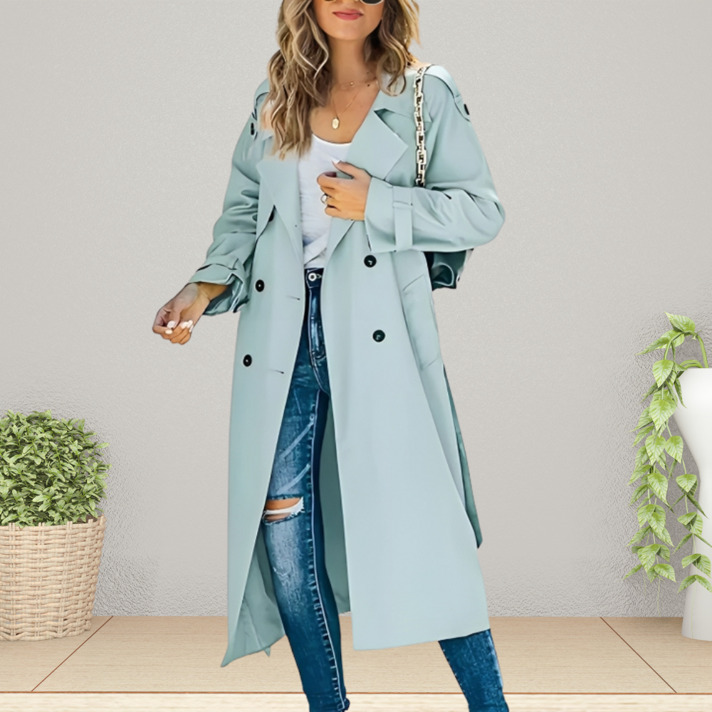 Maja | Trenchcoat til damer med dobbeltradet krave