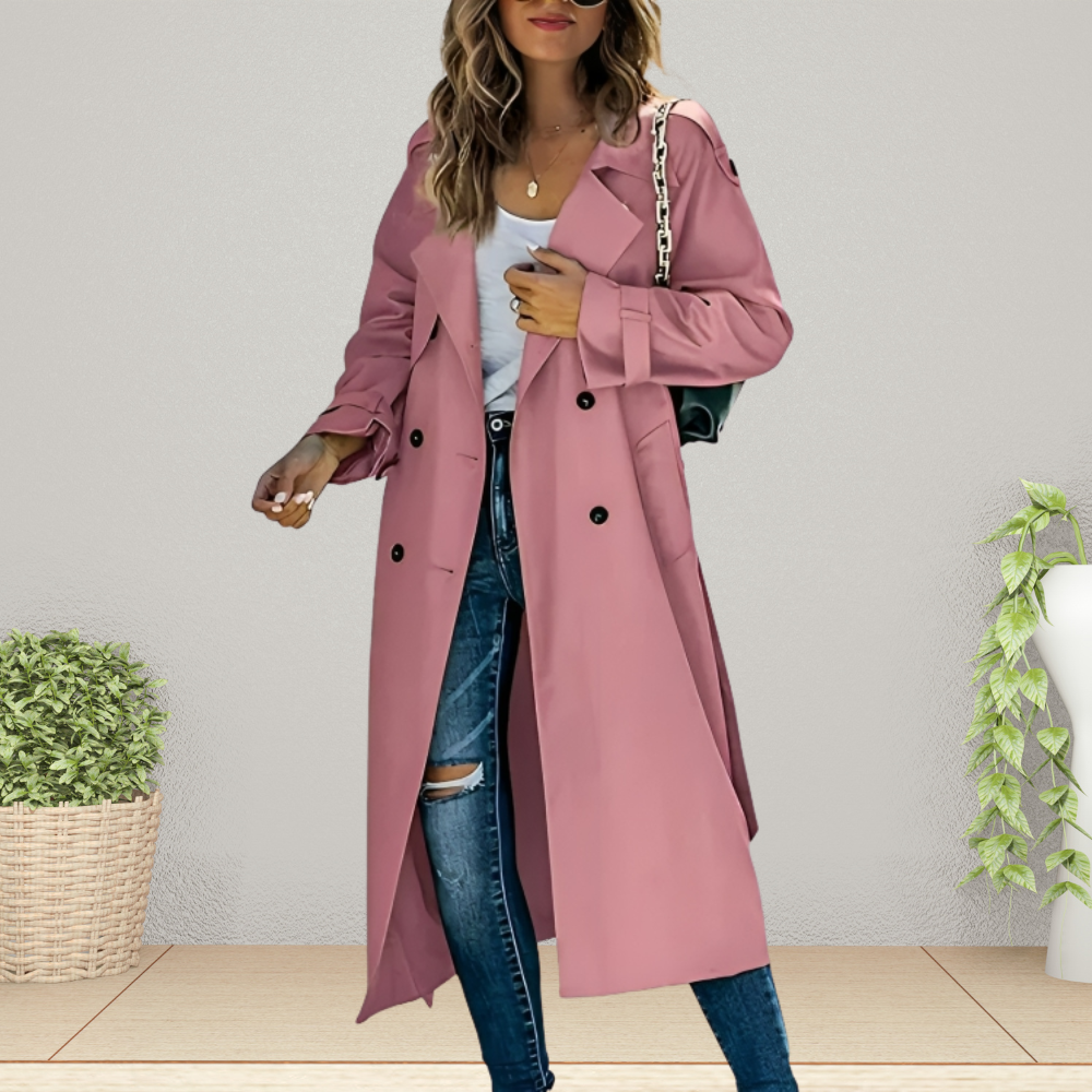 Maja | Trenchcoat til damer med dobbeltradet krave