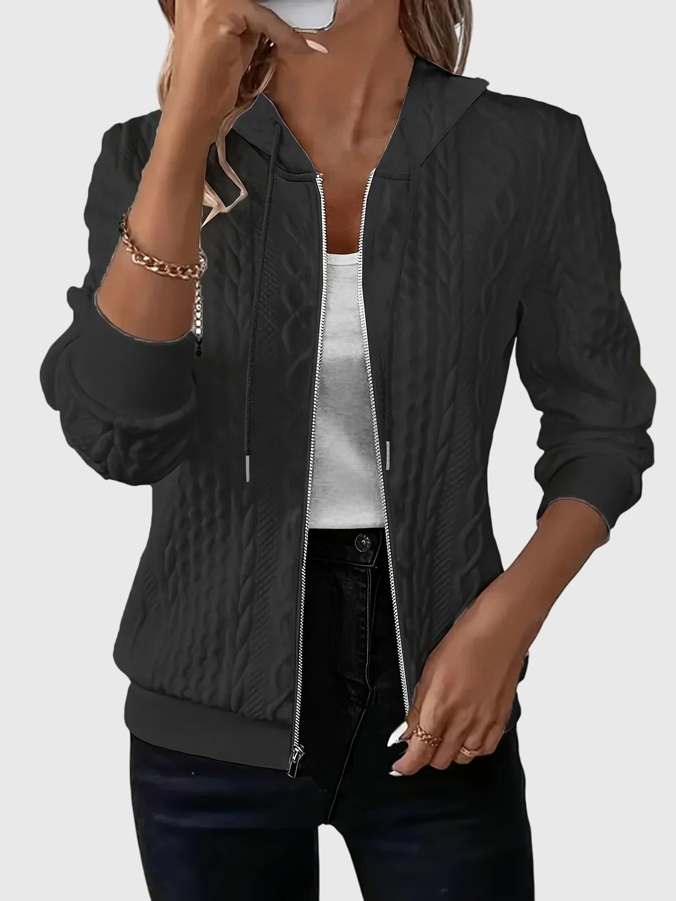 Lena | Women's Minimalist Zip-Up Casual Hoodie