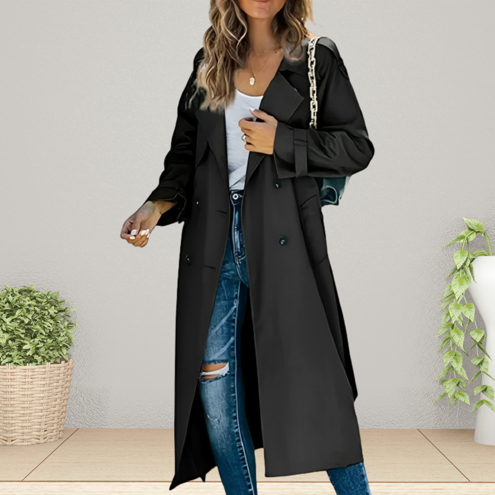 Maja | Trenchcoat til damer med dobbeltradet krave