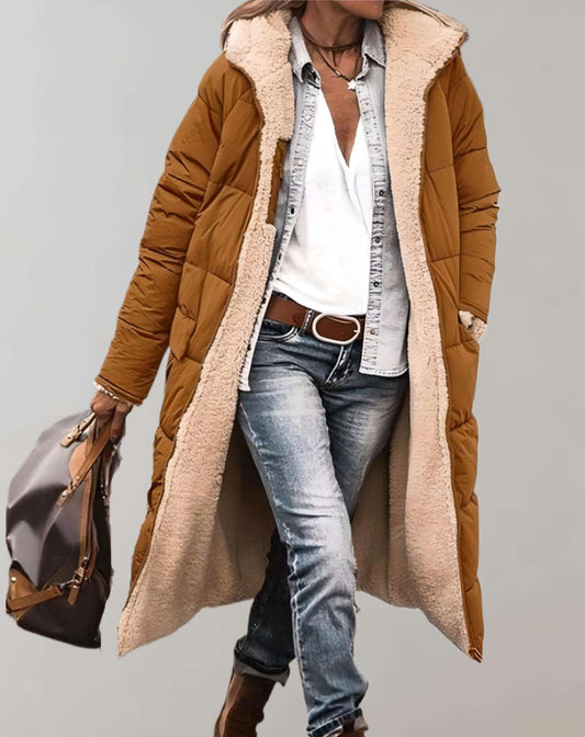 Astrid | Lang Vinter Trenchcoat Med Fleecefor Til Kvinder
