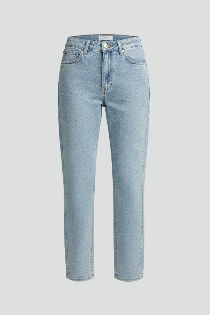 Karen | Højtaljede Mom Jeans med Shimmereffekt