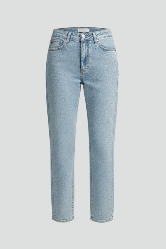 Karen | Højtaljede Mom Jeans med Shimmereffekt