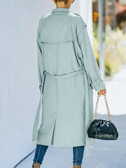 Freya | Klassisk lang trenchcoat til kvinder med bælte