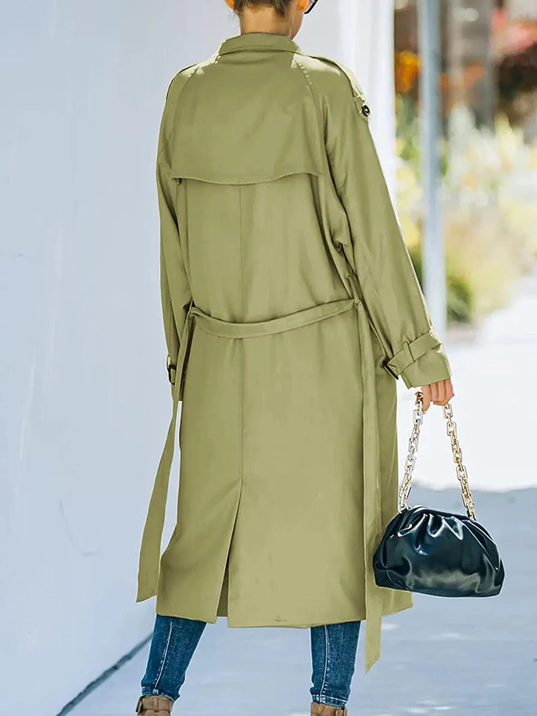 Freya | Klassisk lang trenchcoat til kvinder med bælte