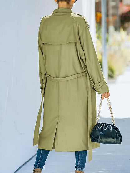 Freya | Klassisk lang trenchcoat til kvinder med bælte