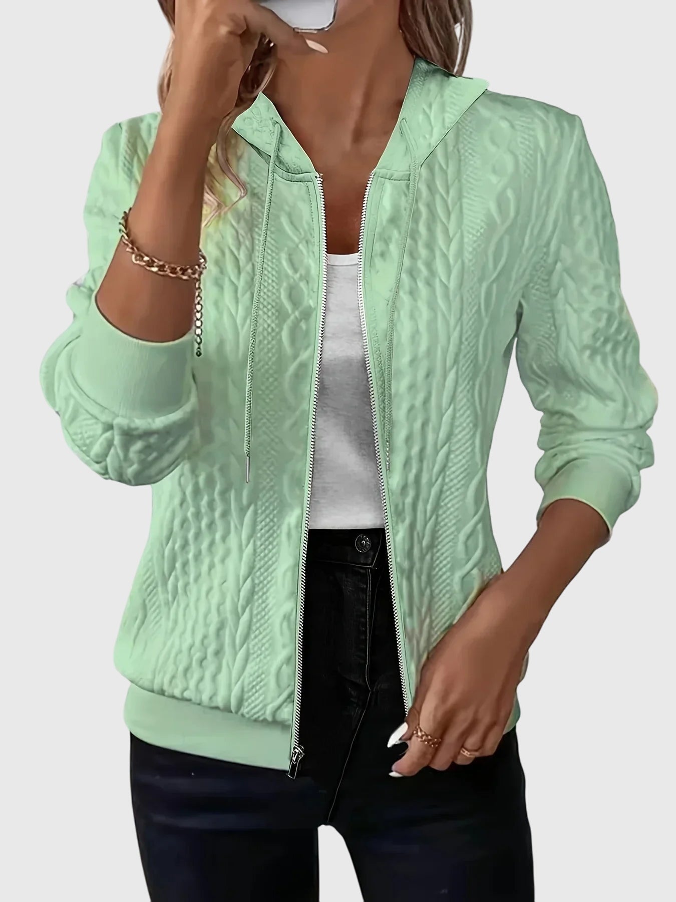 Lena | Women's Minimalist Zip-Up Casual Hoodie